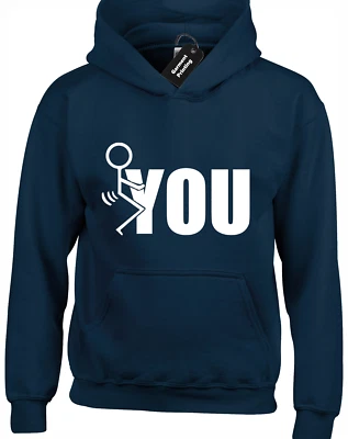 F*CK YOU STICKMAN HOODY HOODIE FUNNY RUDE JOKE SLOGAN BIG TALL SIZE 3XL 4XL 5XL - Image 1 of 4