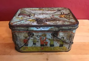 1890s BASKETBALL VINTAGE MULTI SPORT TIN CANDY BOX EARLY HOOPS - Picture 1 of 6