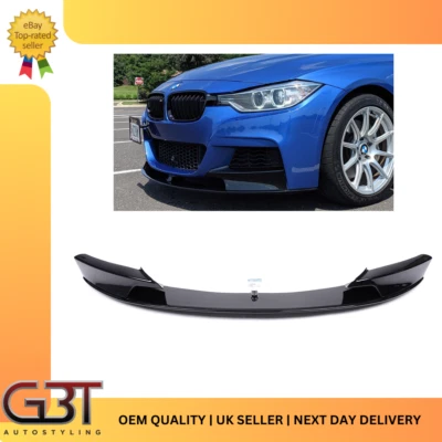GBT-AUTOSTYLING FOR BMW 3 SERIES F30 F31 FRONT SPLITTER FRONT LIP M SPORT GLOSS BLACK ABS