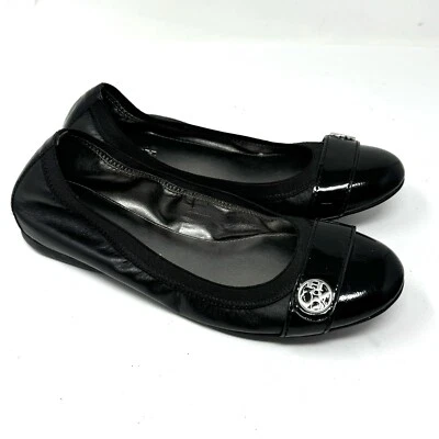 Coach Chelsea Black Leather Cap Toe Ballet Flats Women’s Size 6 - Image 1 of 4