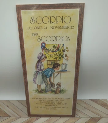 Arte de pared Soroka vintage Escorpio El Escorpión zodiaco 13,5" de alto  Foto 1 de 4