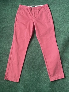 Pantalon J Crew homme 33x32 rameur rouge corail toujours chino preppy coton coloré - Photo 1/5