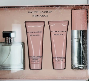 Ralph Lauren Romance Perfume,Shower Gel,Moisturizer & Body Mist  Set RARE NIB - Picture 1 of 6