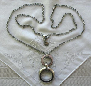 SILBERNES COLLIER - KETTE - ANHÄNGER - EDELSTAHL - ESPRIT - 79 cm - Bild 1 von 2