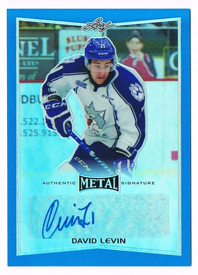 2015-16 Leaf Metal Prismatic Blue Autograph Auto #BA-DL1 David Levin /25 - Image 1 of 1