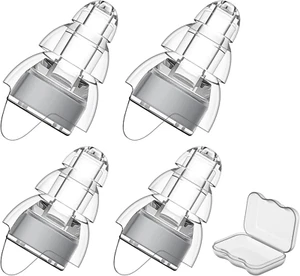 Ear Plugs for Concert Noise Cancelling Silicon Earplugs 2 Pairs with Storage Cas - Picture 1 of 6