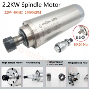 2.2KW 2200W Water-cooled Spindle Motor 220V ER20 24000rpm 80*213mm CNC Engraving - Picture 1 of 12