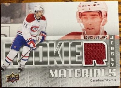2011-12 Upper Deck Rookie Materials Louis Leblanc #RM-LL Montreal Canadiens - Image 1 of 2
