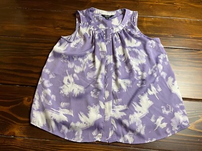 Simply Vera Top, Women's Size PS, Purple White, Petite,  Verawang, Sleeveless - Image 1 of 4