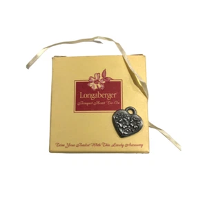 Longaberger Korb Charm Herz Anhänger mit Box weißes Band Sammlerstück - Bild 1 von 11