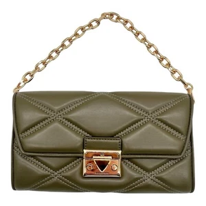 MIchael Kors Damen Tasche Serena Olive Grün Clutsch Crossbody Gold Handtasche - Bild 1 von 12