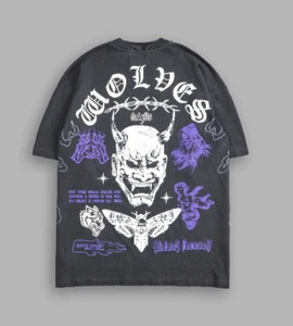 Darc Sport Wolves Live Or Die "Premium" Oversized Tee in Wolf Gray Size Large BN - Picture 1 of 4