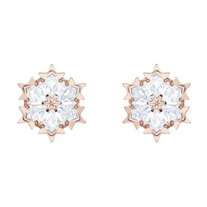AUTHENTIC SWAROVSKI BRAND NEW Magic Pierced Earrings Snowflake Rose Gold 5428429 - Picture 1 of 3