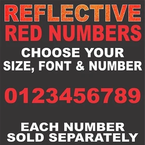 RED REFLECTIVE Street Address Mailbox House ID Number vinyl decal sticker Truck - Picture 1 of 6
