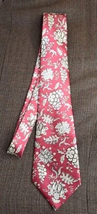 Oscar de la Renta Couture Collection 56 1/2" Mens Tie 100% Silk  Wine Beige - Picture 1 of 8