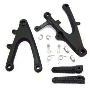 Motorbike Black Front Foot Pegs Bracket Fit For Yamaha YZF-R1 YZF R1 2004-2006 - Picture 1 of 5