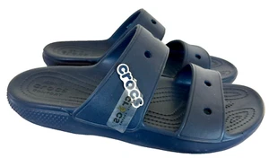 NEW Crocs Navy Blue Classic Sandal Comfort Slide Slip On Men's 8 Women's 10 - Picture 1 of 7