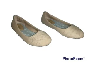 Hot Cakes Girls Ballet Flats Allison Beige Criss Cross Dressy Party Shoes US 5M - Picture 1 of 7