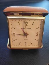 Vintage Mid Century Phinney Walker Travel Alarm Clock Wind Up, 50's-60's Era