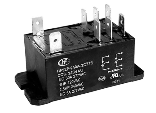 Hongfa Europe Flange Mount Power Relay, 240V ac Coil, 30A Switching Current