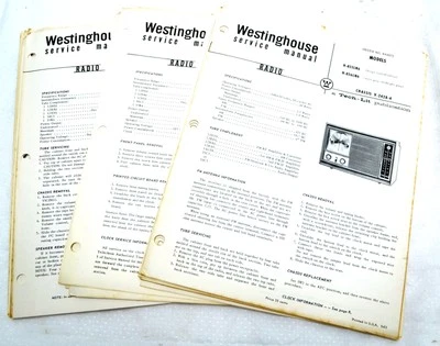 Westinghouse Manuales de Servicio para Radios Reloj (25) ORIGINAL 5AA Foto 1 de 4