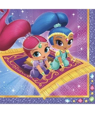 Shimmer & Shine Nick Jr Cartoon Kids Birthday Party Paper Luncheon Napkins - Image 1 of 3