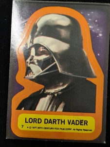 Lord Darth Vader Sticker 1977 Topps Star Wars Sticker #7  Card - Picture 1 of 6