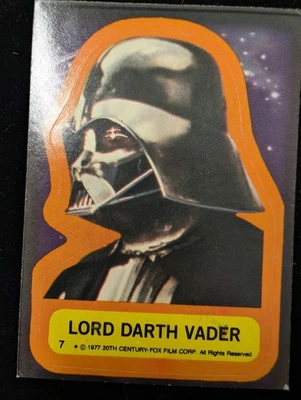 Lord Darth Vader Sticker 1977 Topps Star Wars Sticker #7  Card - Image 1 of 4