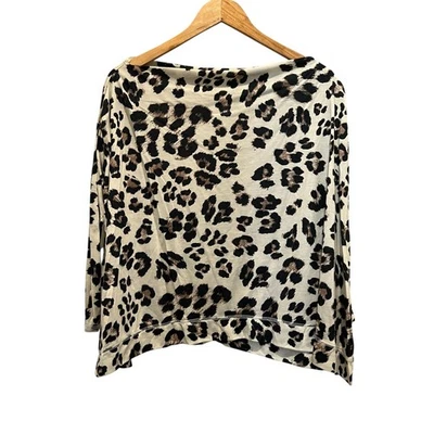 Blusa Top BY TOGETHER Para Mujer Estampado Leopardo Cuello Barco Mediana Grande NUEVA Foto 1 de 4