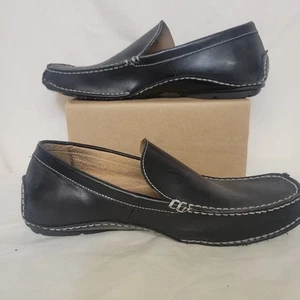 Steve Madden Size 11 Black Leather Loafers - Bild 1 von 10