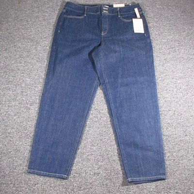 Pantalones de mezclilla para mujer NYDJ 10 azules oscuros icónicos Momjean Eve aplanadores de barriga nuevos con etiquetas Foto 1 de 4