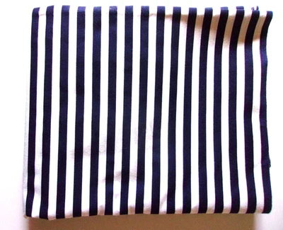 Tela de popelina de algodón a rayas azul marino y blanco 3 yardas 46 in W material náutico de playa Foto 1 de 3