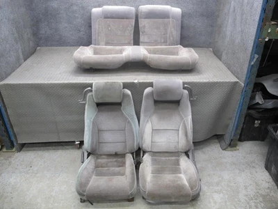 89-92 TOYOTA SUPRA MK3 FRONT & REAR COMPLETE CLOTH SEAT SET GRAY OEM - Image 1 of 4