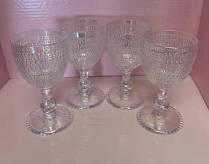 "JUEGO DE 4 vasos de agua iridiscentes de vidrio con patrón de lumina de 6"" de alto" - Imagen 1 de 8