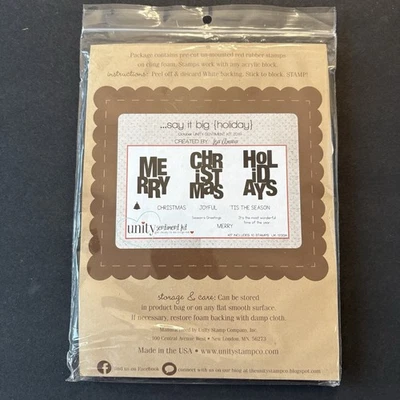 Kit de sentimiento de feliz Navidad Unity Say It Big Holiday sello de goma adhesivo Foto 1 de 3