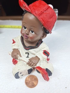 Afroamerikanische Baby Figur im Hockey Outfit Haltestock #7 selten HMM9 - Bild 1 von 7