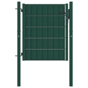 Poort PVC Staal Antracietkleurig Schutting Toegangshek Tuinpoort Hek vidaXL - Afbeelding 1 van 34