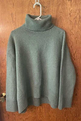 Suéter H&M Para Mujer Verde Clásico Cuello Alto Gran Tamaño Mezcla Lana Talla Pequeña Foto 1 de 4