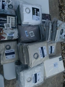 4 Pallets Of Curtains Drapes Blackout Curtains Eyelet Ring Top - Picture 1 of 3