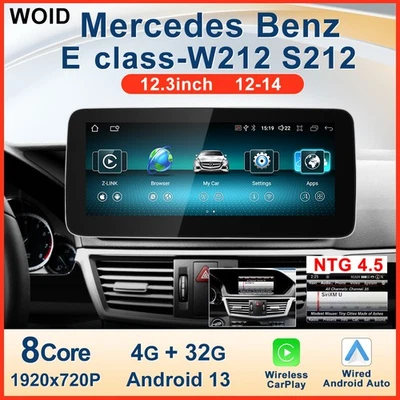 12.3" Wireless Carplay GPS Multimedia Unit for Mercedes W212 E-class 2011–2014 - Image 1 of 4