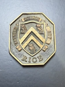 Rice University President's Club Copper / Bronze Paperweight - Bild 1 von 6
