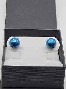 Honora Blue Pearl Sterling Silver Happy Blacks Stud Earrings - Picture 1 of 10