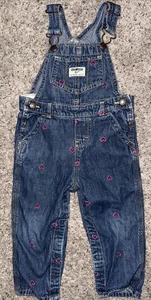 Mono vaquero Osh Kosh niñas corazones rosas 24 meses - Imagen 1 de 4