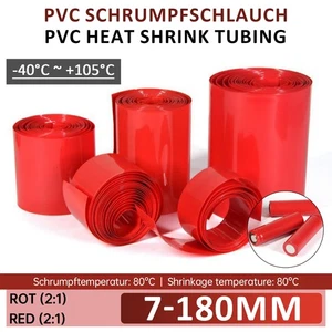 Red PVC Heat Shrink Tubing Wrap RC Battery Pack 7mm - 180mm LiPO NiMH NiCd - Picture 1 of 6
