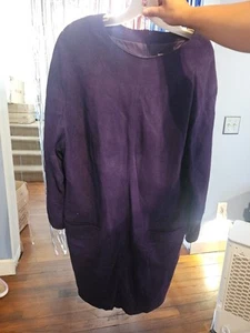Ann Taylor Purple Suede Dress L w/2 pockets - Picture 1 of 16