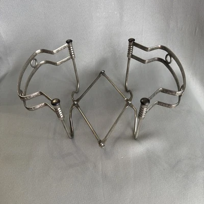 Vintage Silver Plated Expandable Trivet Casserole Cradle Midcentury - Image 1 of 4