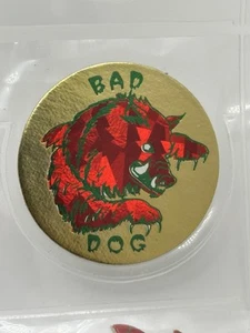 Vtg. 1990’s POG Bad Dog Broken Red / Gold Glass RETRO Milkcap Game - Picture 1 of 1