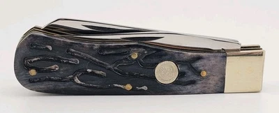 Faca de bolso dobrável Frost Cuttin Horse Stockman osso irregular 2 lâminas - Imagem 1 de 4