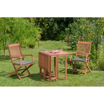 Merxx Gartenmöbel Rio Set 5tlg. 2 Klappsessel + 2 Sitzauflagen + 1 Klappentisch - Bild 1 von 4