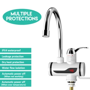 Electric Instant Water Tap w/ Led Display Cold Hot Water Heater Faucet 360° - Picture 1 of 17